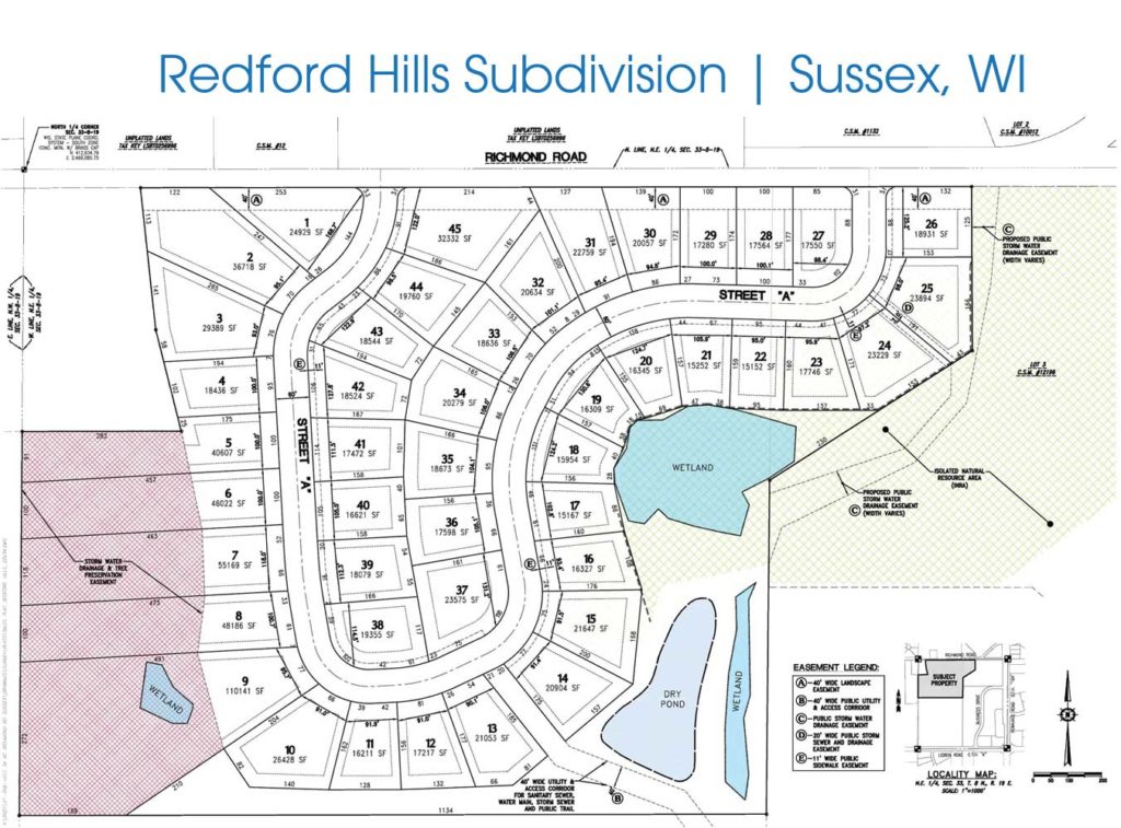 Redford Hills Subdivision Sussex WI Map